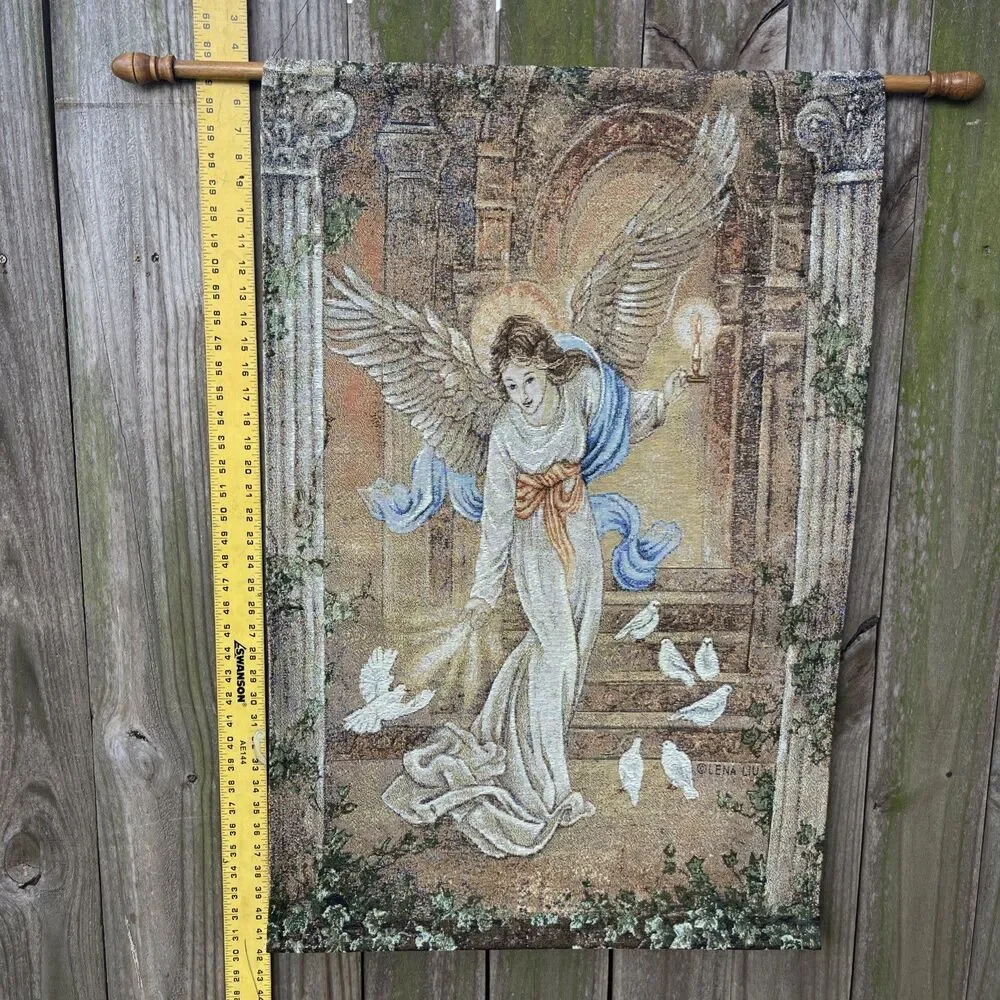 Lena Liu Angel Of Light Tapestry Wall Hanging With Rod Made In USA